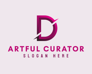 Gradient Slash Letter D logo design