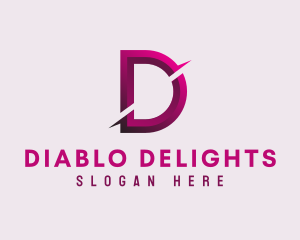 Gradient Slash Letter D logo design