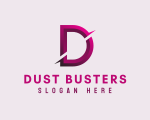 Gradient Slash Letter D logo design