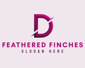 Gradient Slash Letter D logo design