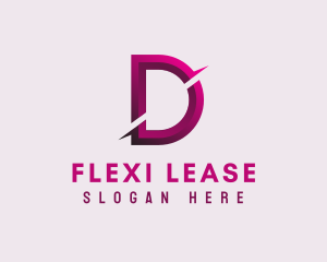 Gradient Slash Letter D logo design