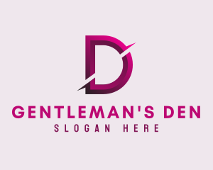 Gradient Slash Letter D logo design