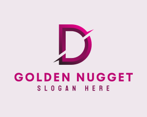 Gradient Slash Letter D logo design