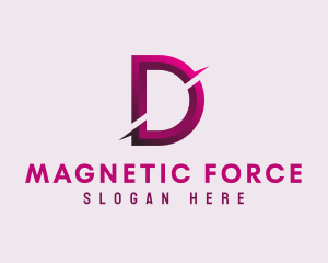 Gradient Slash Letter D logo design