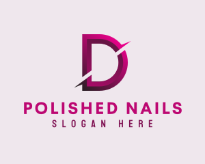 Gradient Slash Letter D logo design