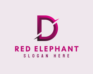 Gradient Slash Letter D logo design