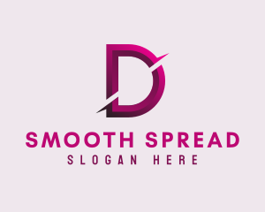 Gradient Slash Letter D logo design