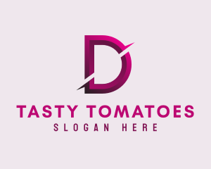 Gradient Slash Letter D logo design