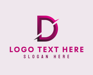 Gradient Slash Letter D logo design