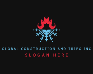 Industrial Flame Snowflake  Logo