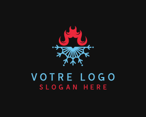 Industrial Flame Snowflake  Logo