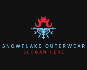 Industrial Flame Snowflake  logo design