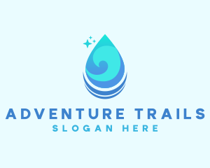 Water Droplet Wave logo design