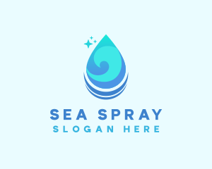 Water Droplet Wave logo design