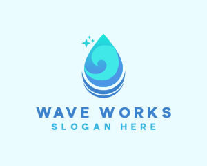 Water Droplet Wave logo design