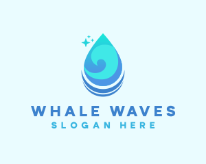 Water Droplet Wave logo design