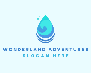 Water Droplet Wave logo design