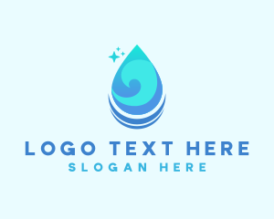 Ocean - Water Droplet Wave logo design