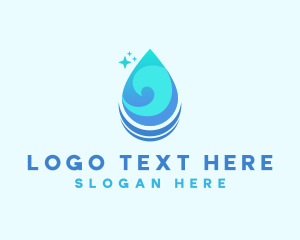 Water Droplet Wave Logo