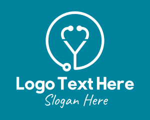 Emergency - Heart Stethoscope Medical logo design