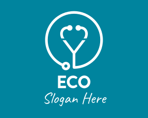 Heart Stethoscope Medical Logo
