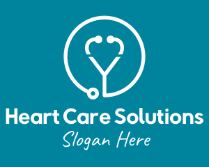 Heart Stethoscope Medical logo design