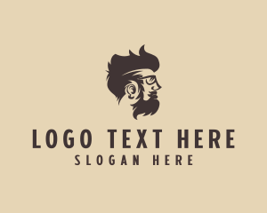 Mustache - Hipster Beard Man logo design