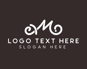 Typography - Signature Script Beauty Letter M logo design