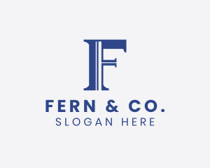 Law Firm Business Letter F logo design