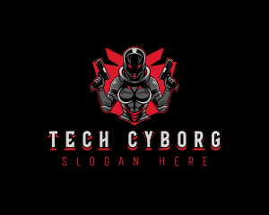 Cyborg - Female Cyborg Soldier logo design