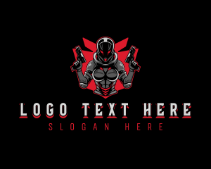Target - Female Cyborg Soldier logo design