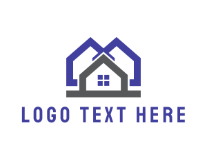 Rent - Blue Grey House logo design