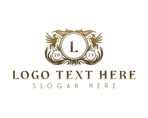 High End - Luxury Pegasus Ornament logo design