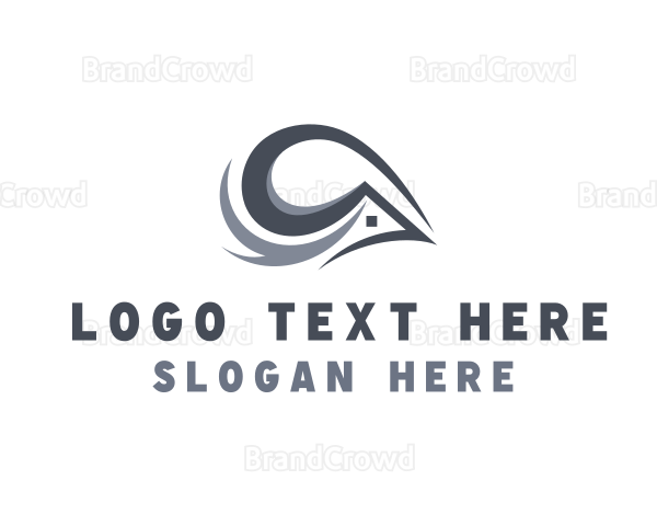 Roofing Swoosh Contractor Logo