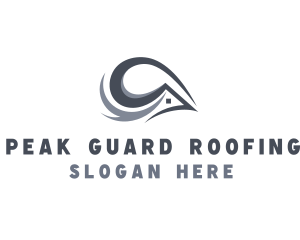 Roofing Swoosh Contractor logo design