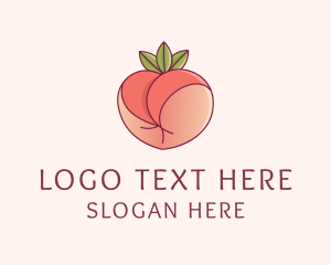 Naughty - Lingerie Peach Heart logo design