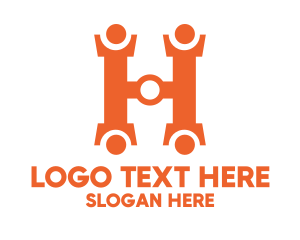 Hardware Store - Orange Hardware Letter H logo design