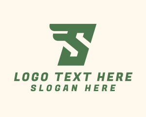 Veteran - Speedy Winged Letter S logo design