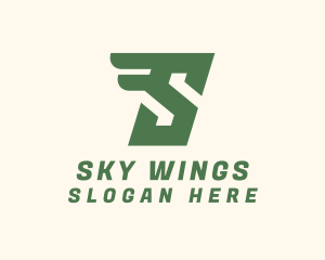 Speedy Winged Letter S logo design