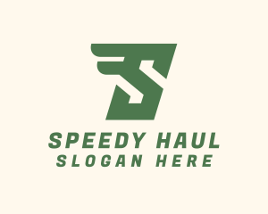 Speedy Winged Letter S logo design