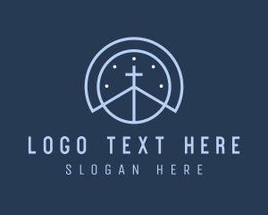 Religion - Blue Religious Crucifix logo design