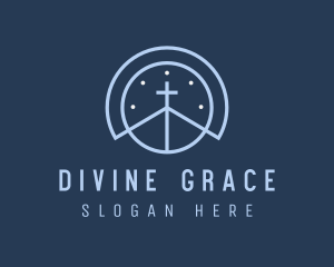 Religious - Blue Religious Crucifix logo design