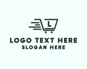 Marketplace - Fast Grocery Cart logo design