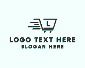 Shopping Cart - Fast Grocery Cart logo design