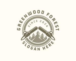 Forestry - Chainsaw Forestry Lumberjack logo design