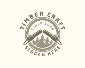 Woodcraft - Chainsaw Forestry Lumberjack logo design