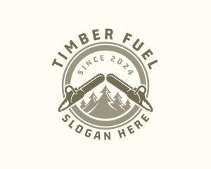 Firewood - Chainsaw Forestry Lumberjack logo design