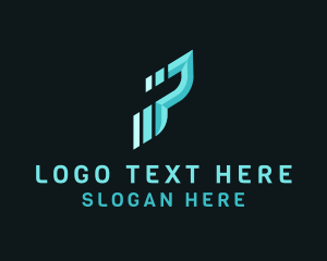 Icon - Dashing Forward Letter P logo design