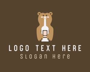 Winery - Tall Bear Bottle logo design