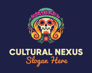 Culture - Mexican Calavera Festive Skull logo design